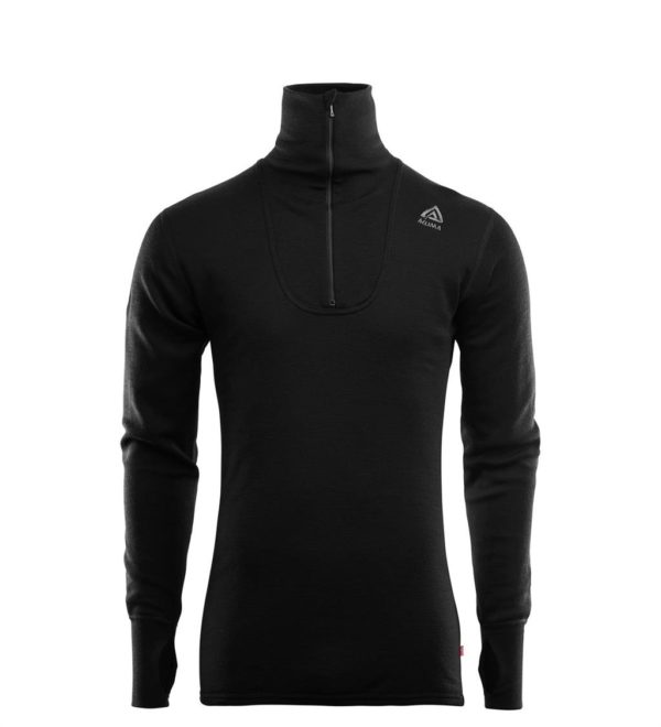 WEB Image Aclima DoubleWool Polo w zip M Jet Black 105180519340244 plid 101599