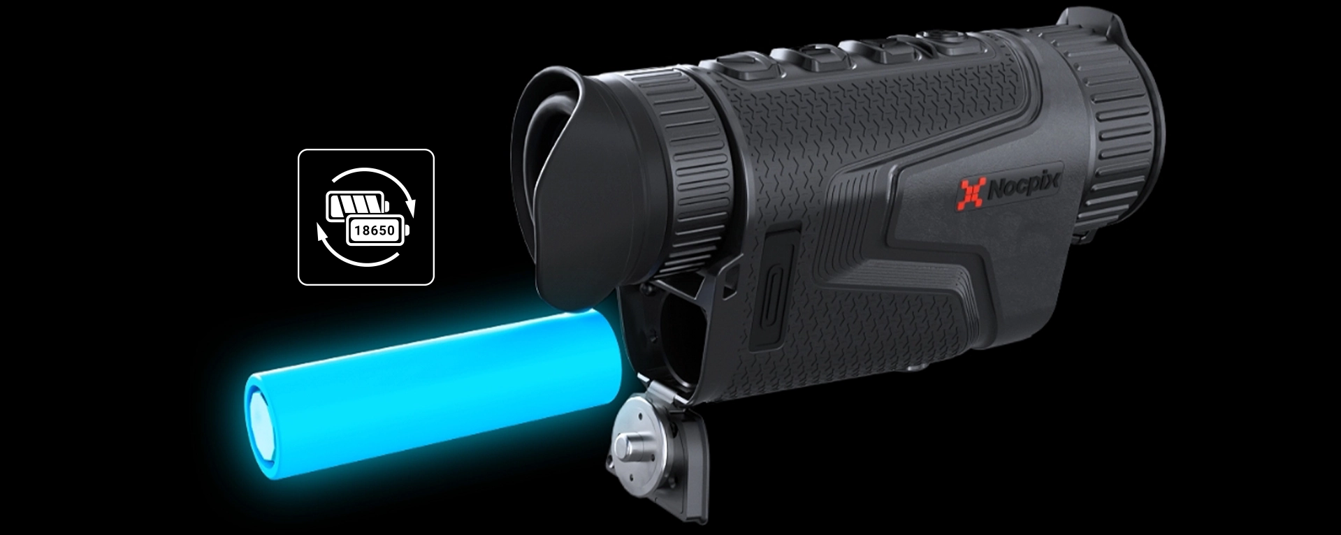 Nocpix LUMI P13 - Utskiftbar 18650 omvendt polaritet