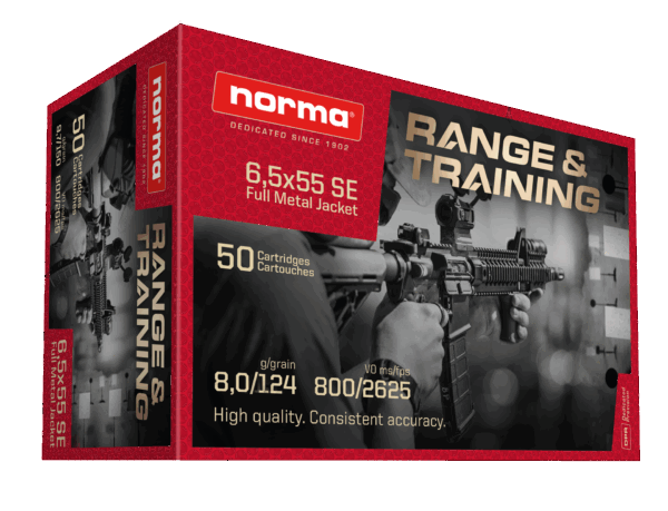 6.5x55 Norma Range & Training 8g 124grs